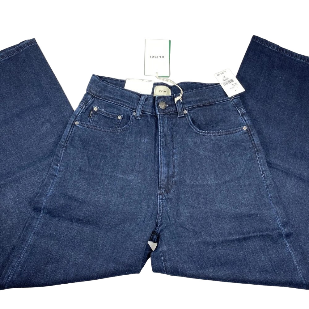 DL1961 Women Jeans Dark Blue Size 27 Hepburn High Rise Wide Leg Premium